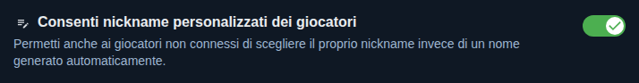 Impostazione: soprannomi propri