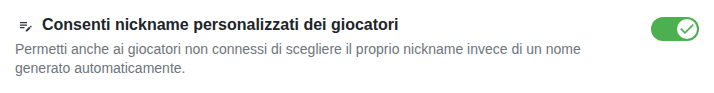 Impostazione: soprannomi propri